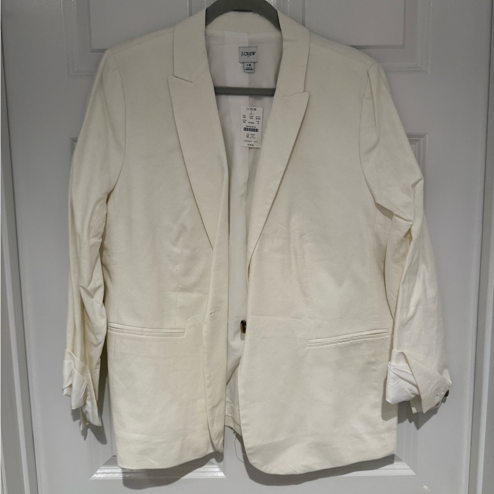 J. Crew Women's Linen-blend Holland Blazer Size 18 NWT